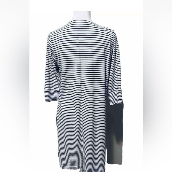 Hang Ten Dress Costal Beach White And Blue Stripes Midi Women’s M - Picture 3 of 6